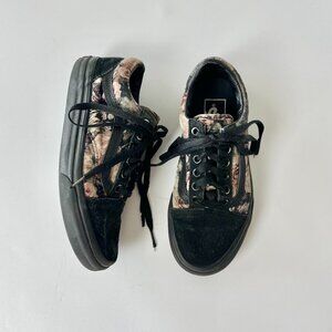 Womens 5 Floral Velvet Old Skool Vans Shoes
